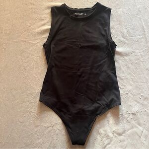Abercrombie & Fitch soft Black Sleeveless  One Piece bodysuit thong size medium